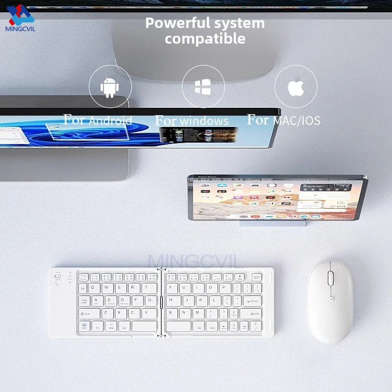 Foldable Bluetooth Keyboard – Portable Wireless Keyboard for Tablets, Phones & Laptops