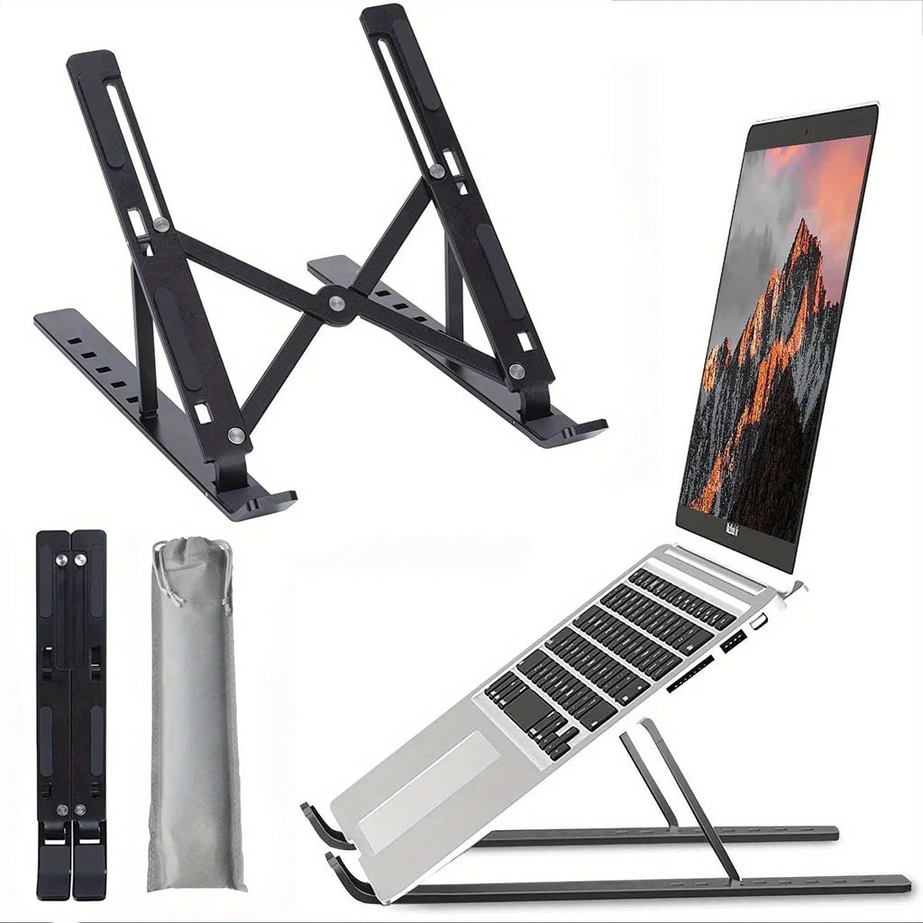 Adjustable Aluminum Laptop Stand – Foldable Ergonomic Stand for 8–16" Laptops