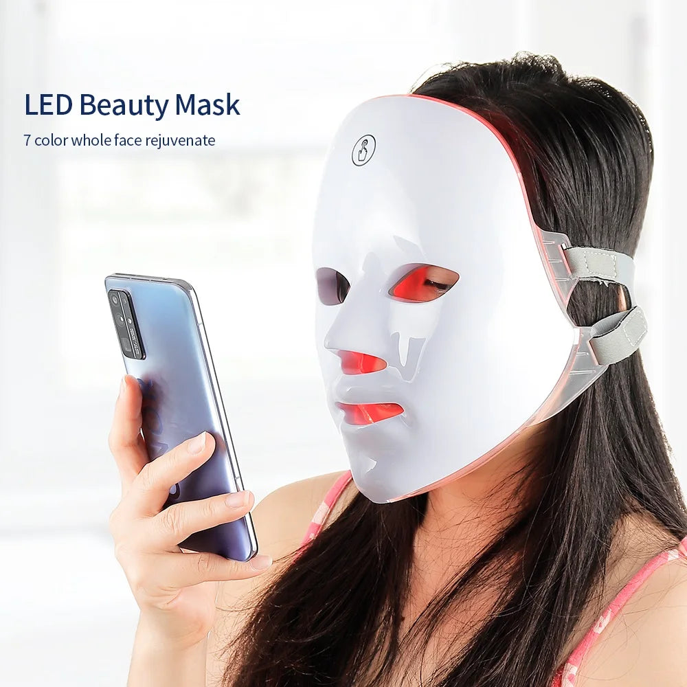 7-Color LED Facial Therapy Mask | At-Home Light Therapy Device