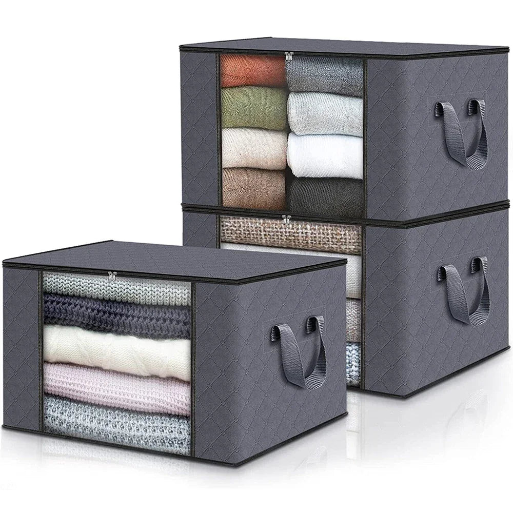 Large Storage Bag – Foldable Organizer for Clothes, Blankets & Bedding
